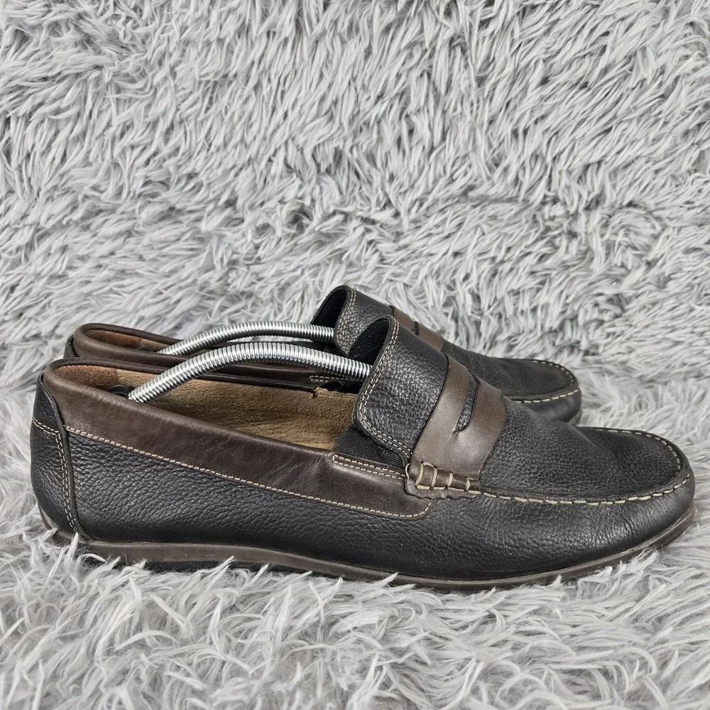 Florsheim Mens 13 Black Brown Leather Penny Loafer Driving Mocs‎ 13324